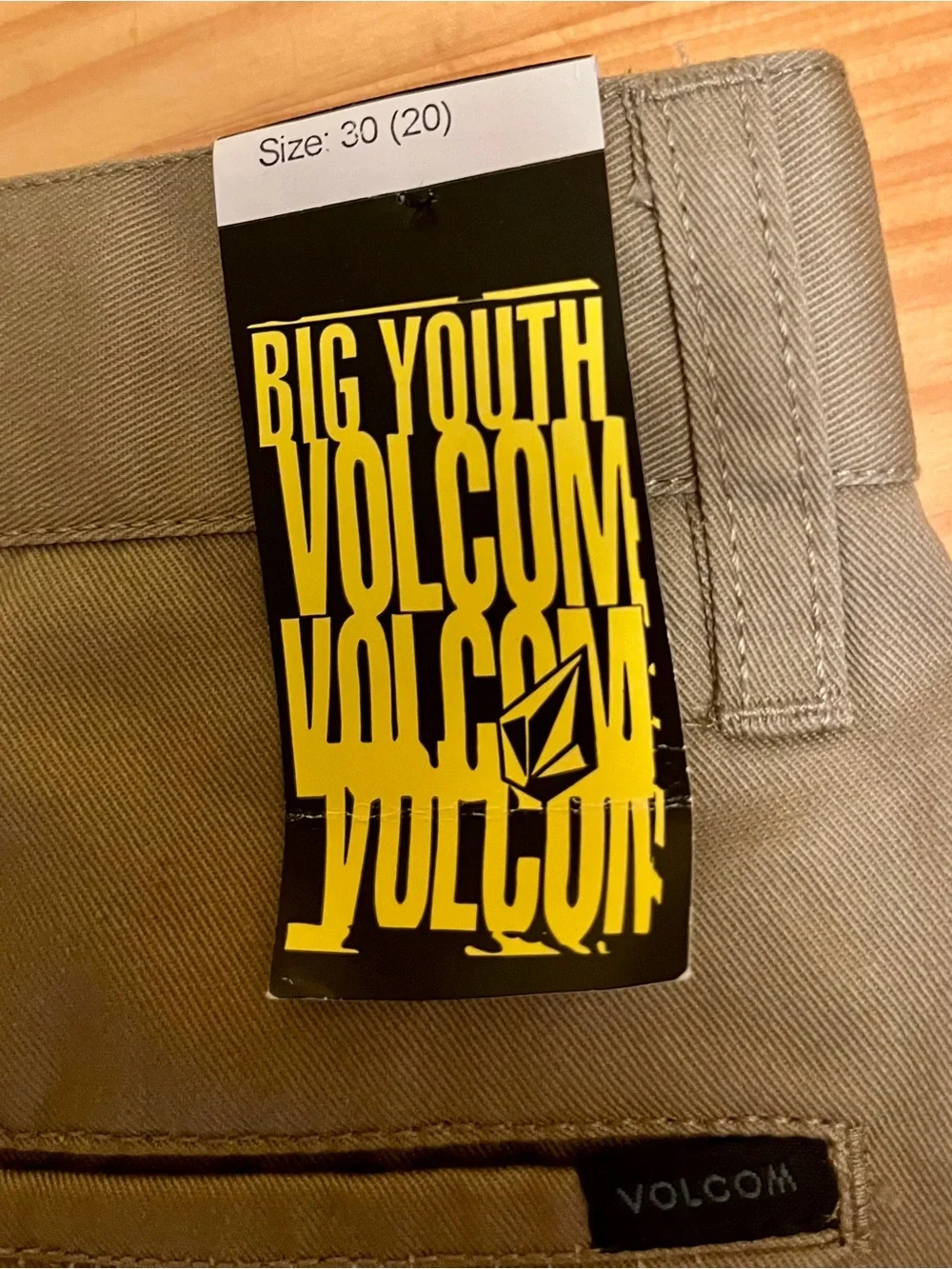 Volcom Youth Khaki Shorts New with tags Size 30